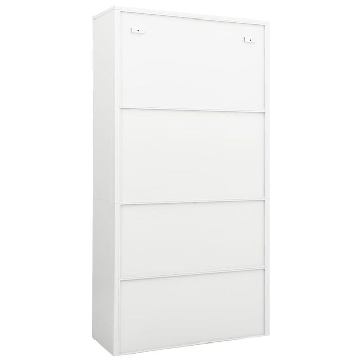 Armoire de bureau Blanc 90x40x180 cm Acier 4 - Photo n°4