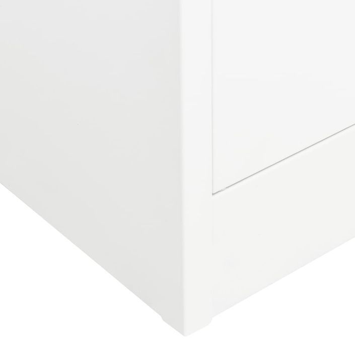 Armoire de bureau Blanc 90x40x180 cm Acier 4 - Photo n°7