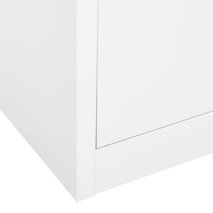Armoire de bureau Blanc 90x40x180 cm Acier et verre trempé - Photo n°10