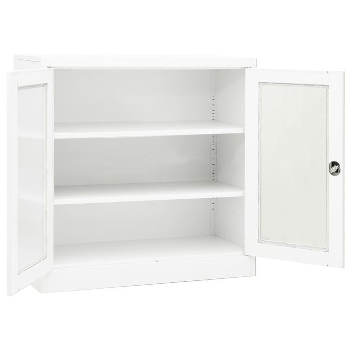 Armoire de bureau Blanc 90x40x90 cm Acier - Photo n°5