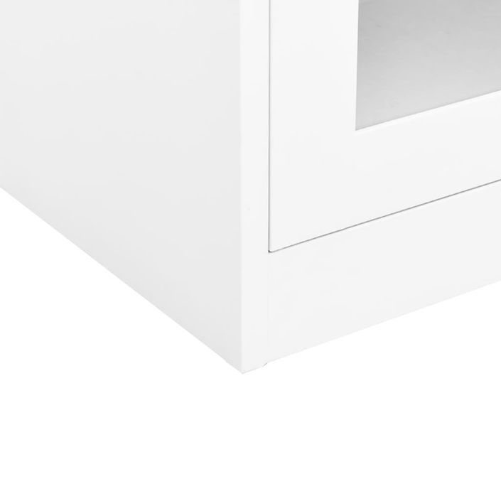 Armoire de bureau Blanc 90x40x90 cm Acier - Photo n°7