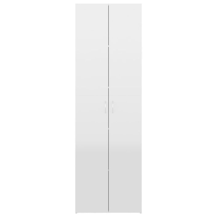 Armoire de bureau Blanc brillant 60x32x190 cm - Photo n°5
