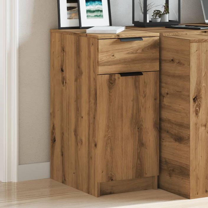 Armoire de bureau chêne artisanal 33x50x75 cm bois d'ingénierie - Photo n°4