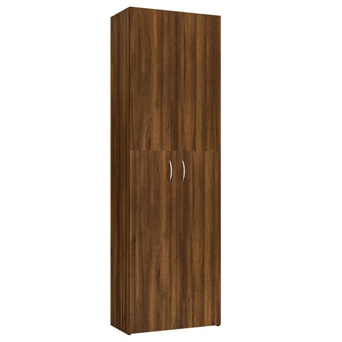 Armoire de bureau Chêne marron 60x32x190 cm Bois d'ingénierie - Photo n°2