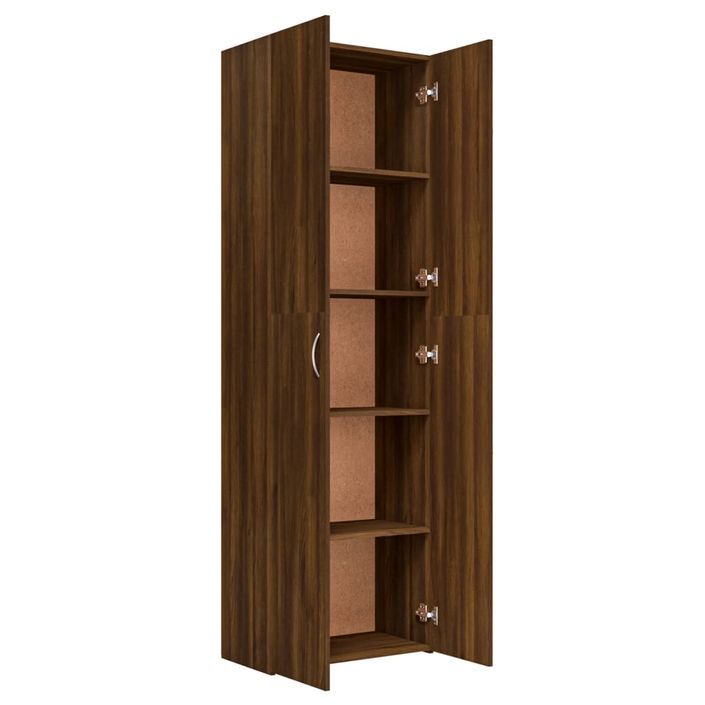 Armoire de bureau Chêne marron 60x32x190 cm Bois d'ingénierie - Photo n°5