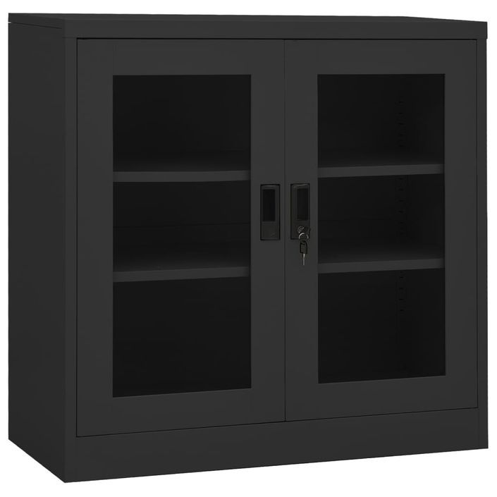 Armoire de bureau et jardinière Anthracite 90x40x113 cm Acier - Photo n°6