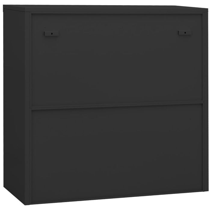 Armoire de bureau et jardinière Anthracite 90x40x113 cm Acier - Photo n°7