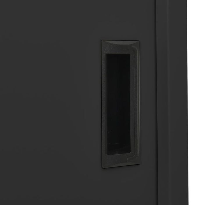 Armoire de bureau et porte coulissante Anthracite 90x40x180 cm 2 - Photo n°7