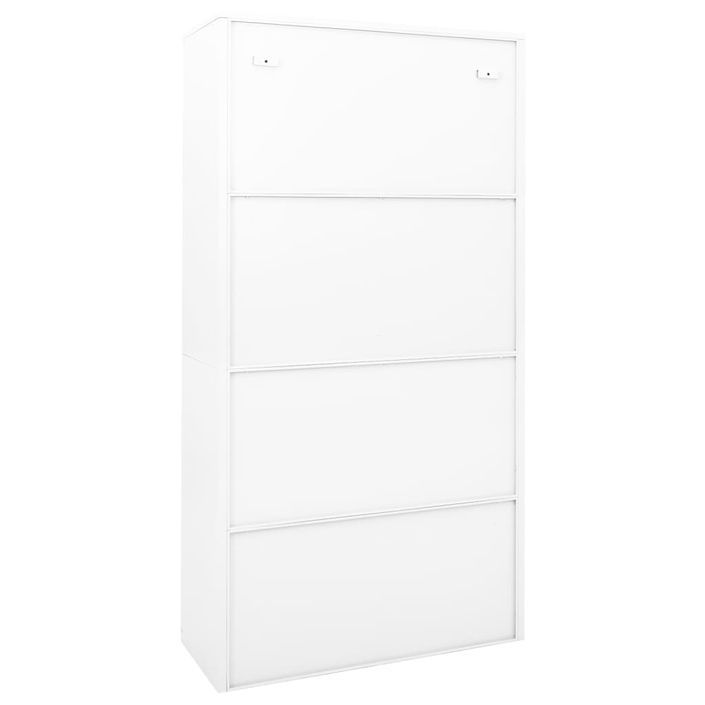 Armoire de bureau et porte coulissante Blanc 90x40x180 cm Acier - Photo n°6