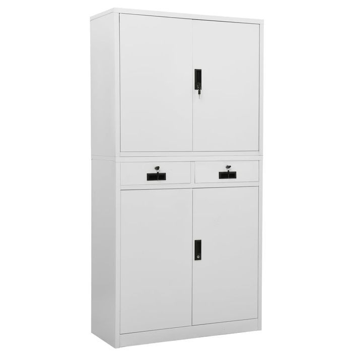 Armoire de bureau Gris clair 90x40x180 cm Acier - Photo n°1