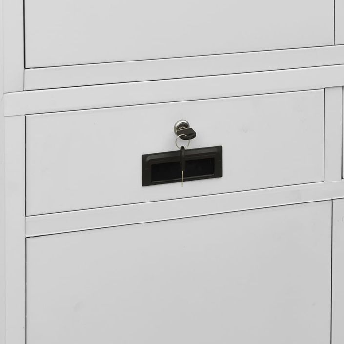 Armoire de bureau Gris clair 90x40x180 cm Acier - Photo n°4