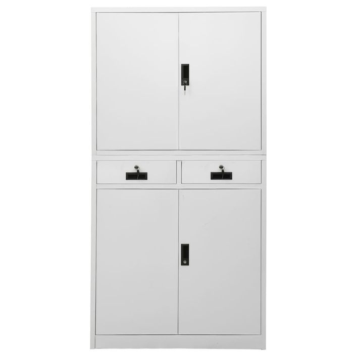 Armoire de bureau Gris clair 90x40x180 cm Acier - Photo n°6