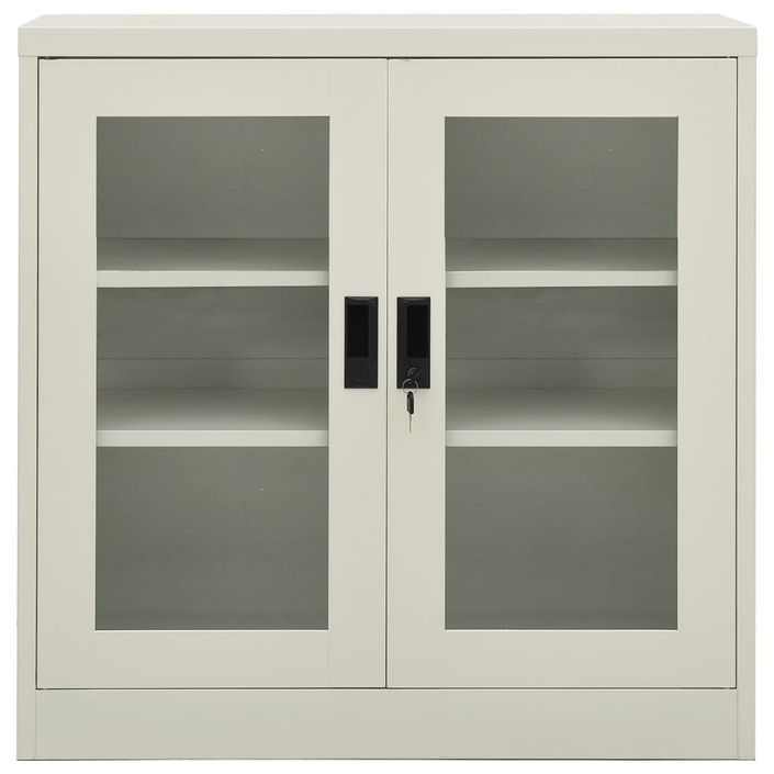 Armoire de bureau Gris clair 90x40x90 cm Acier - Photo n°2