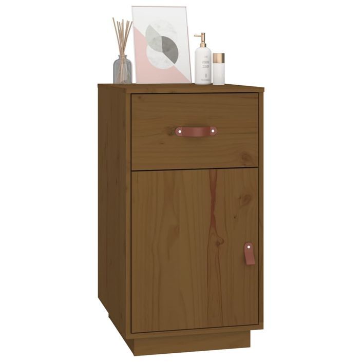 Armoire de bureau Marron miel 40x50x75 cm Bois massif de pin - Photo n°4