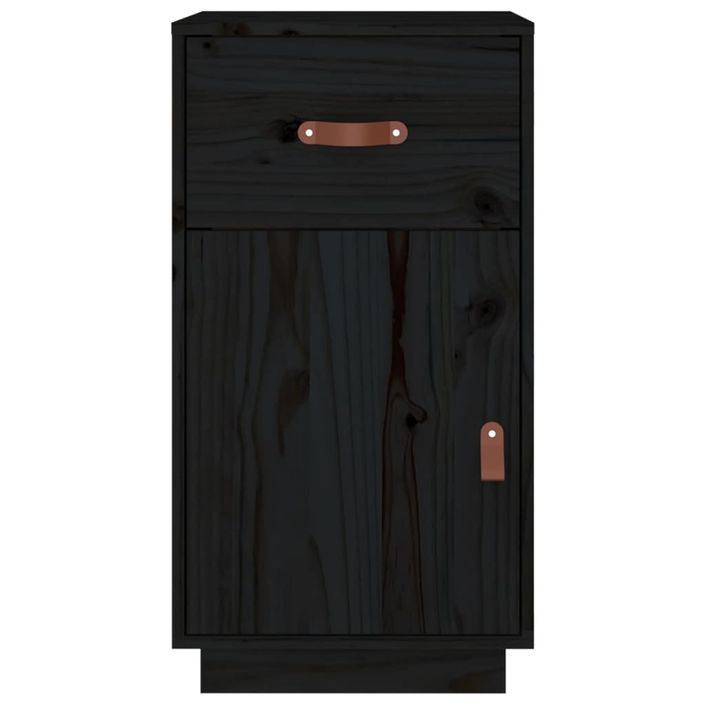 Armoire de bureau Noir 40x50x75 cm Bois massif de pin - Photo n°6