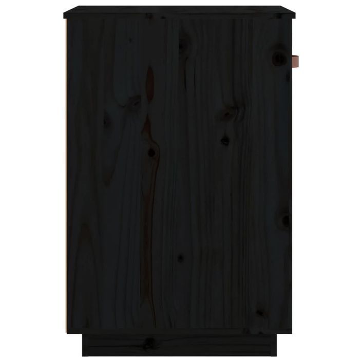 Armoire de bureau Noir 40x50x75 cm Bois massif de pin - Photo n°7