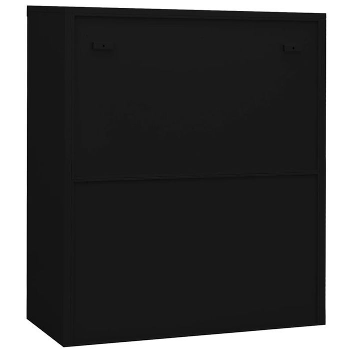 Armoire de bureau Noir 90x40x105 cm Acier - Photo n°5