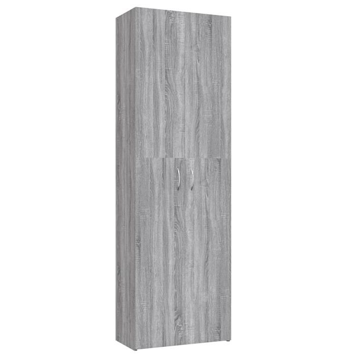 Armoire de bureau Sonoma gris 60x32x190 cm Bois d'ingénierie - Photo n°2