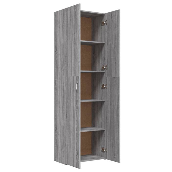 Armoire de bureau Sonoma gris 60x32x190 cm Bois d'ingénierie - Photo n°5