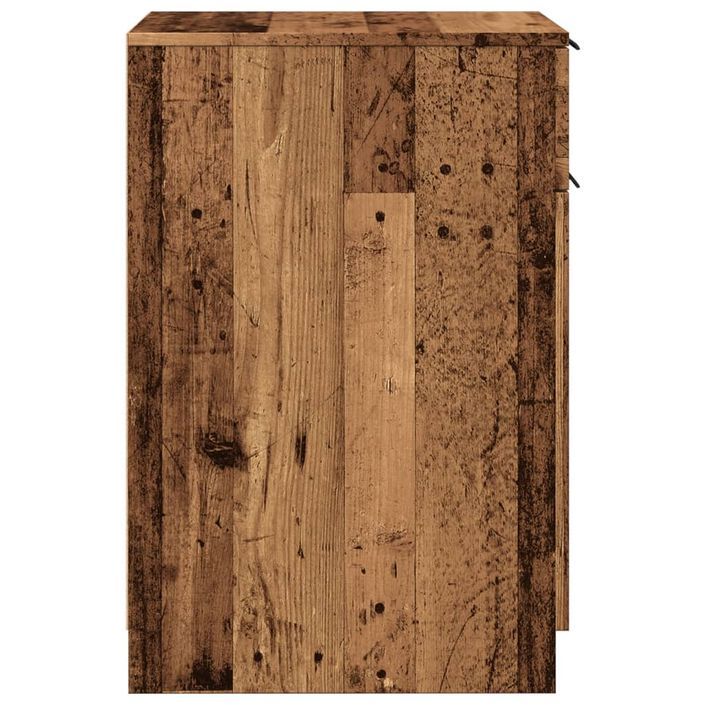 Armoire de bureau vieux bois 33x50x75 cm bois d'ingénierie - Photo n°6