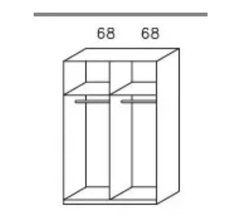 Armoire de chambre 2 portes coulissantes 1 miroir 1 chênes de Sanremo Balto 136 cm - Photo n°5