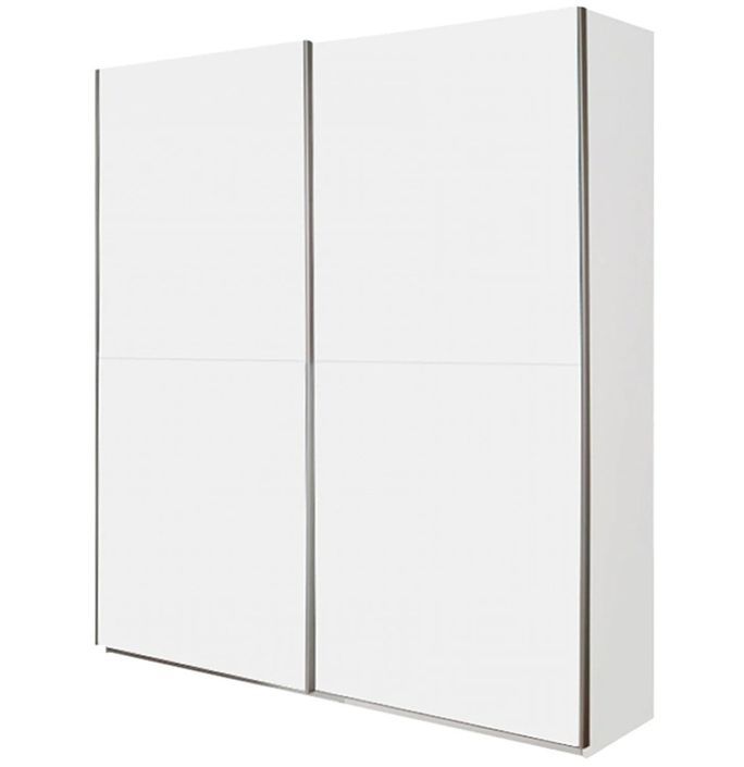 Armoire de chambre 2 portes coulissantes blanche Balto 136 cm - Photo n°1