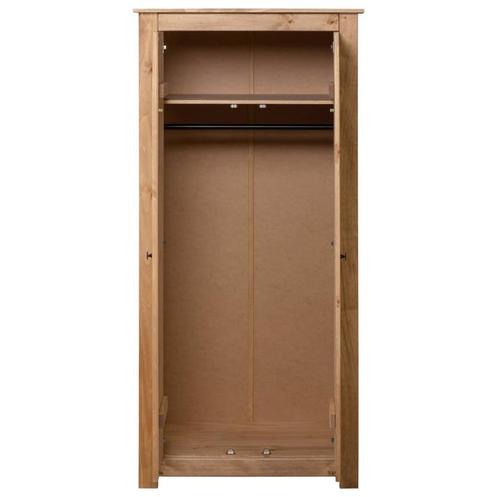 Armoire de chambre 2 portes en bois de pin massif Autika 80 cm – Élégance rustique et polyvalence - Photo n°2