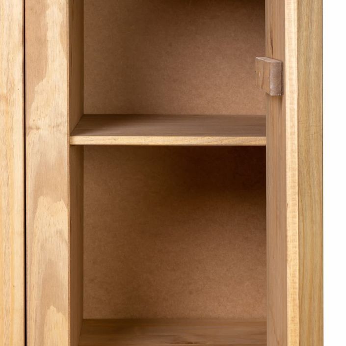 Armoire de chambre 3 portes en bois de pin massif Autika 118 cm – Élégance rustique et polyvalence - Photo n°2