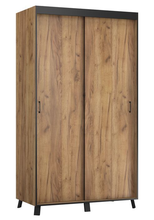 Armoire de chambre à 2 ou 3 portes coulissantes bois artisan gold Barko - 4 tailles - Photo n°4