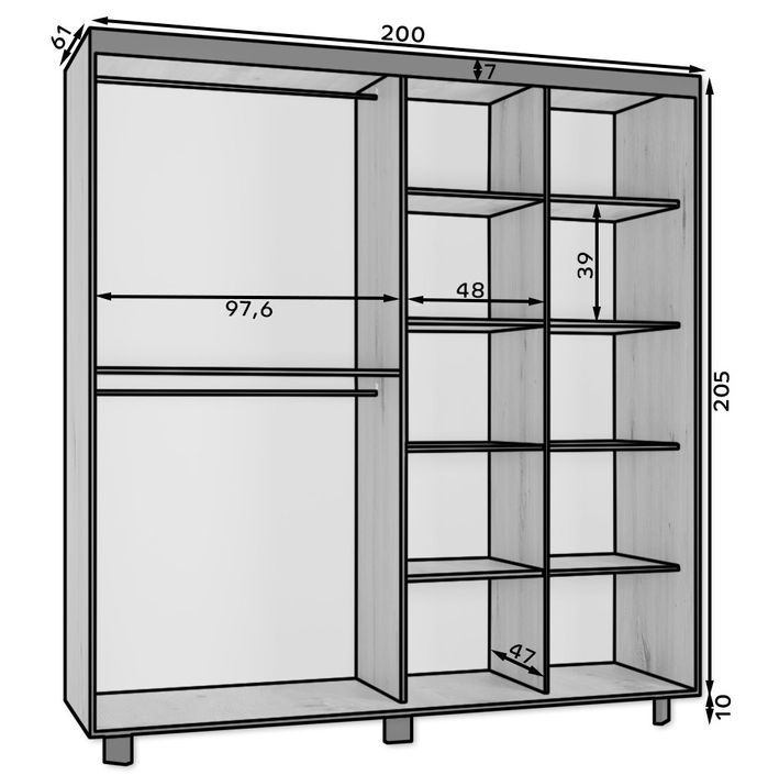 Armoire de chambre portes coulissantes bois clair artisan Barko - Photo n°14