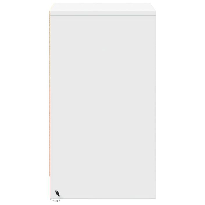 Armoire de chevet avec lumières LED blanc bois d'ingénierie - Photo n°7