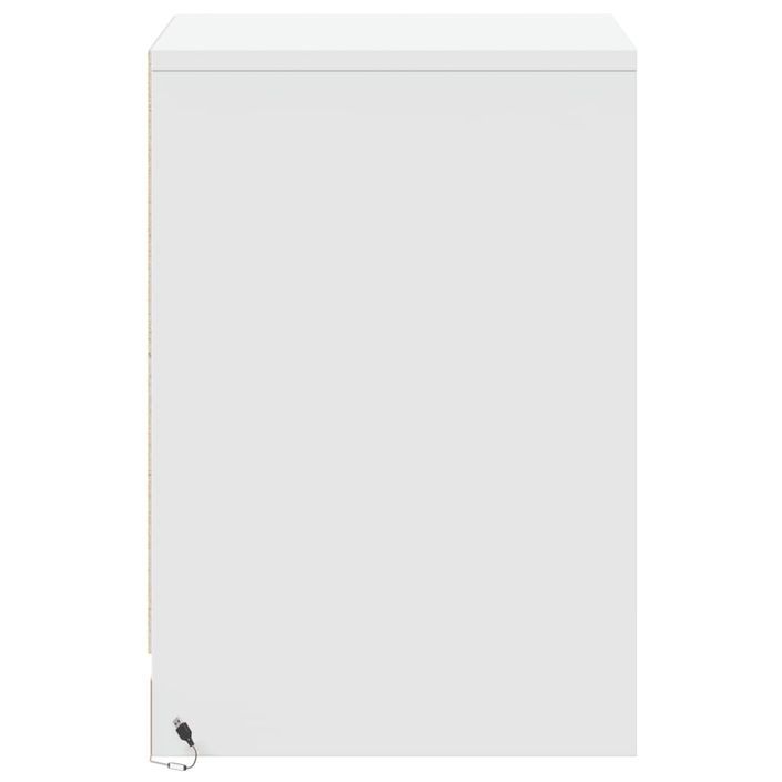 Armoire de chevet avec lumières LED blanc bois d'ingénierie - Photo n°7