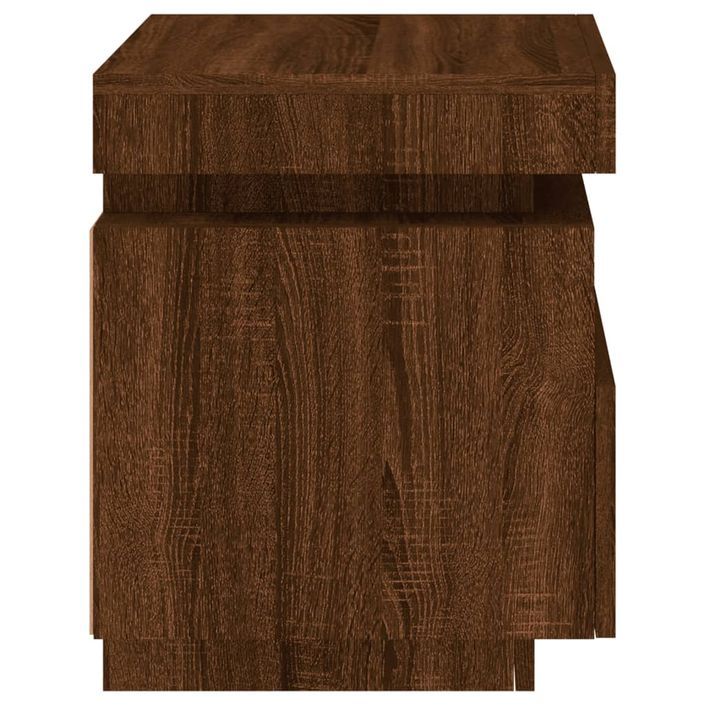 Armoire de chevet avec lumières LED chêne marron 40x39x48,5 cm - Photo n°8