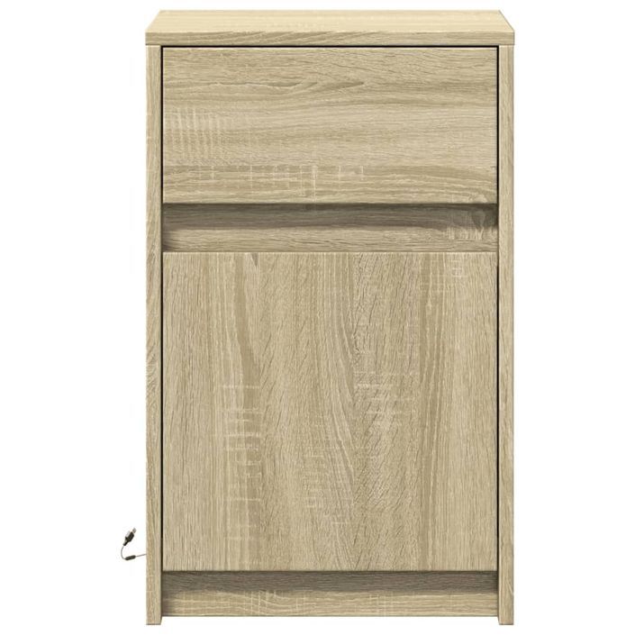 Armoire de chevet avec lumières LED chêne sonoma - Photo n°6