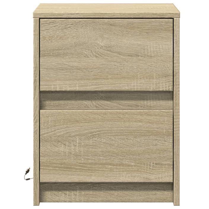 Armoire de chevet avec lumières LED chêne sonoma - Photo n°6