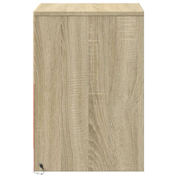 Armoire de chevet avec lumières LED chêne sonoma - Photo n°7