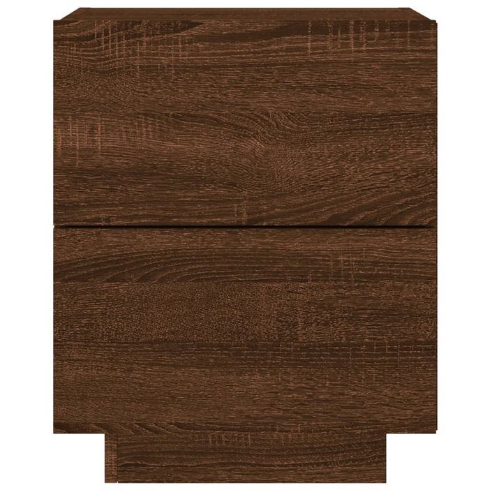 Armoire de chevet et lumières LED chêne marron bois ingénierie - Photo n°7