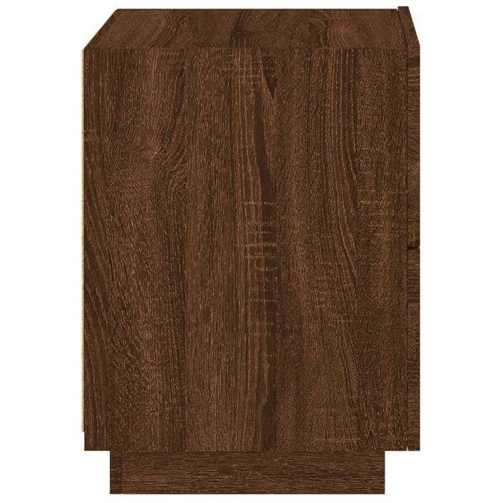 Armoire de chevet et lumières LED chêne marron bois ingénierie - Photo n°8