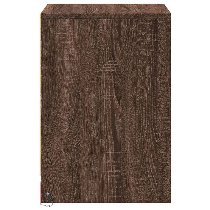 Armoire de chevet et lumières LED chêne marron bois ingénierie - Photo n°7