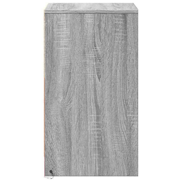 Armoire de chevet et lumières LED sonoma gris bois d'ingénierie - Photo n°7