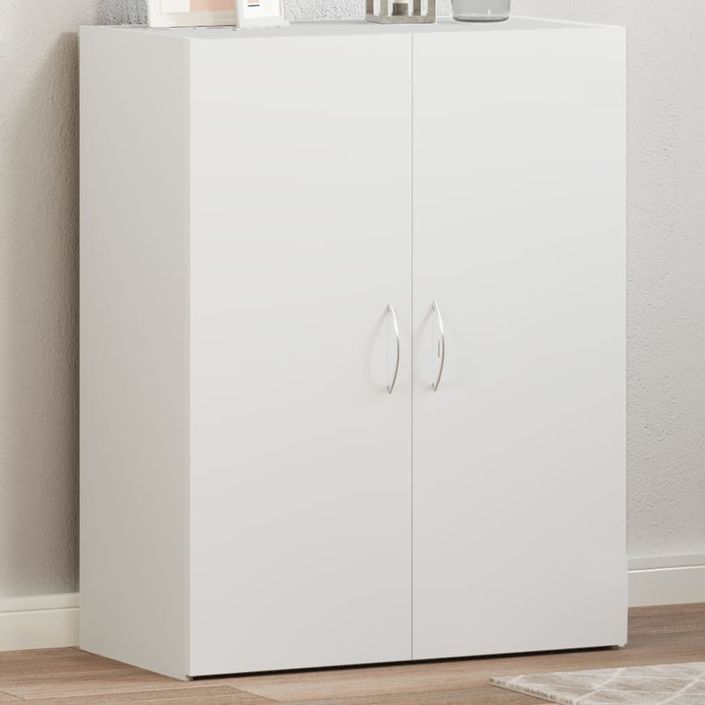 Armoire de classement blanc 60x32x77,5 cm bois d'ingénierie - Photo n°1