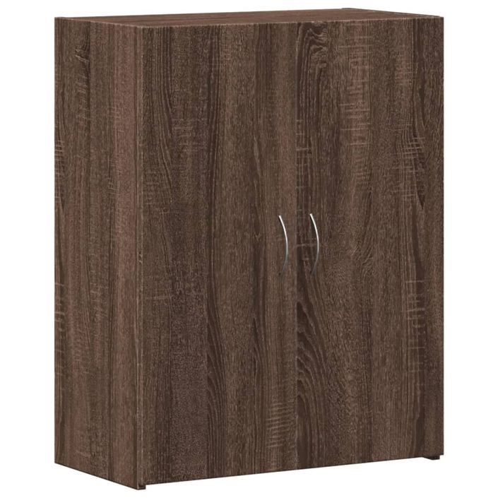 Armoire de classement chêne marron bois d'ingénierie - Photo n°2