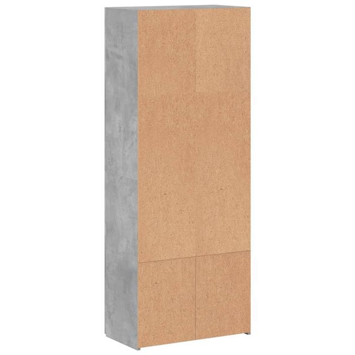 Armoire de classement gris béton 60x32x153 cm bois d'ingénierie - Photo n°6