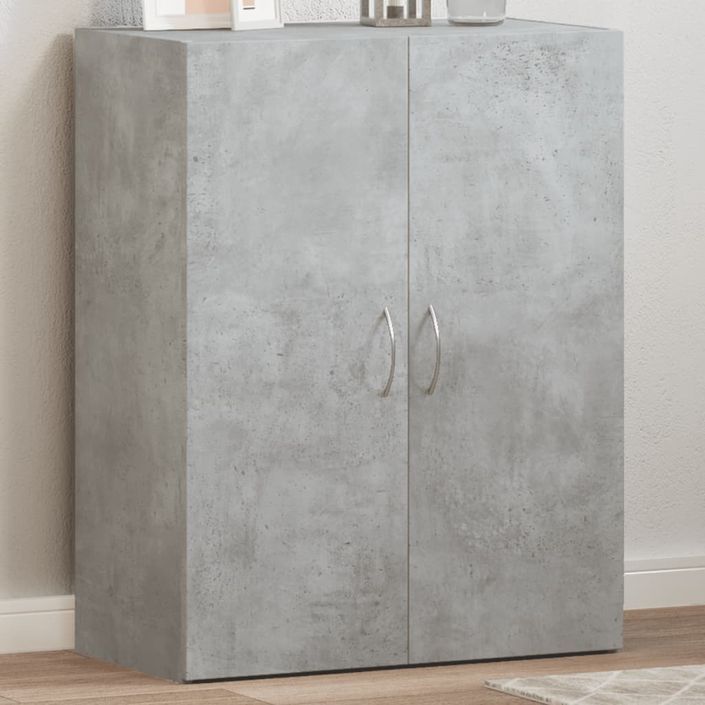 Armoire de classement gris béton bois d'ingénierie - Photo n°1