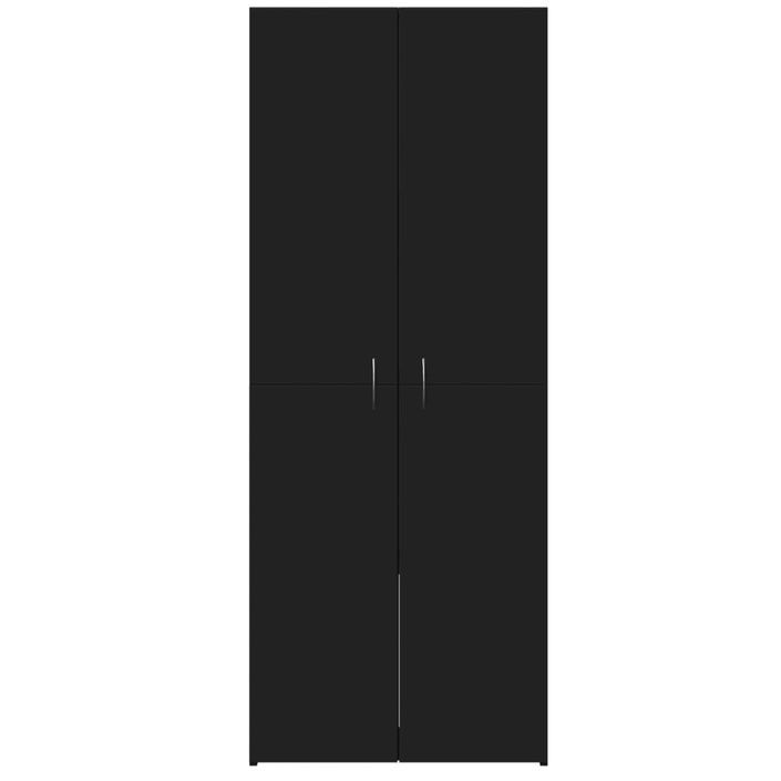 Armoire de classement noir 60x32x153 cm bois d'ingénierie - Photo n°4