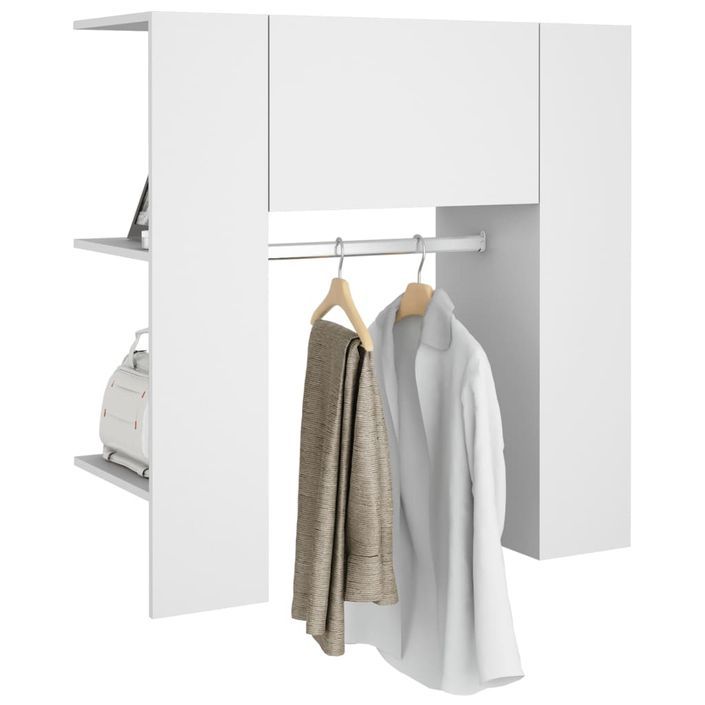 Armoire de couloir Blanc 97,5x37x99 cm Bois d'ingénierie - Photo n°4