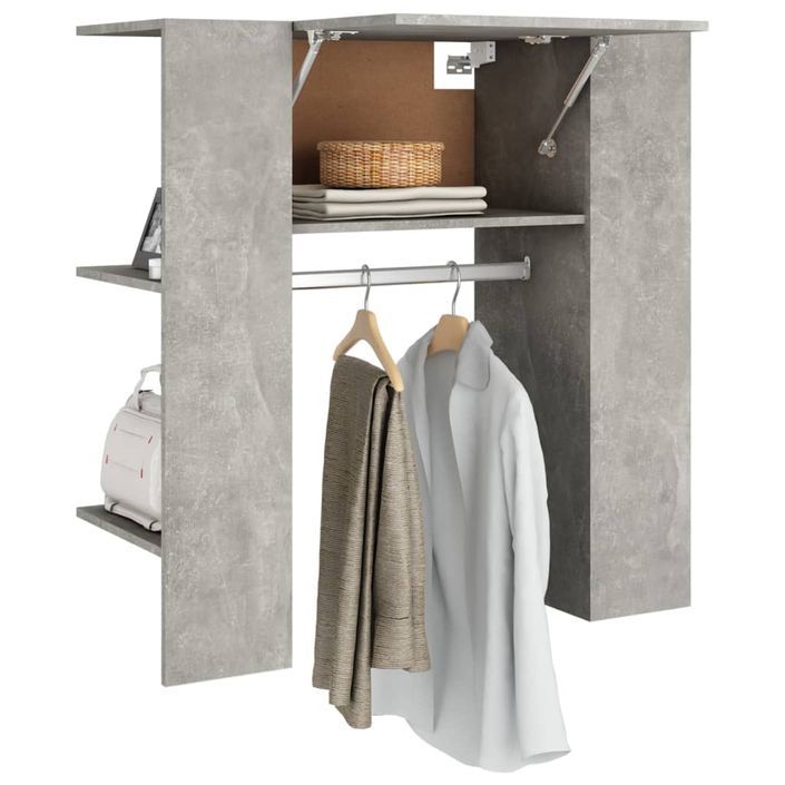 Armoire de couloir Gris béton 97,5x37x99 cm Bois d'ingénierie - Photo n°4