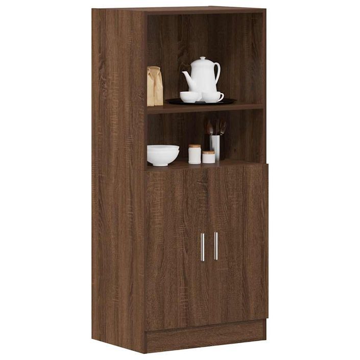 Armoire de cuisine chêne marron 57x41,5x131,5cm bois ingénierie - Photo n°1