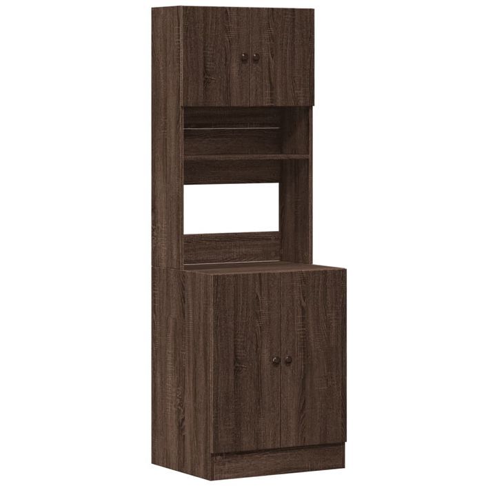 Armoire de cuisine chêne marron 60x50x180 cm bois d’ingénierie - Photo n°2