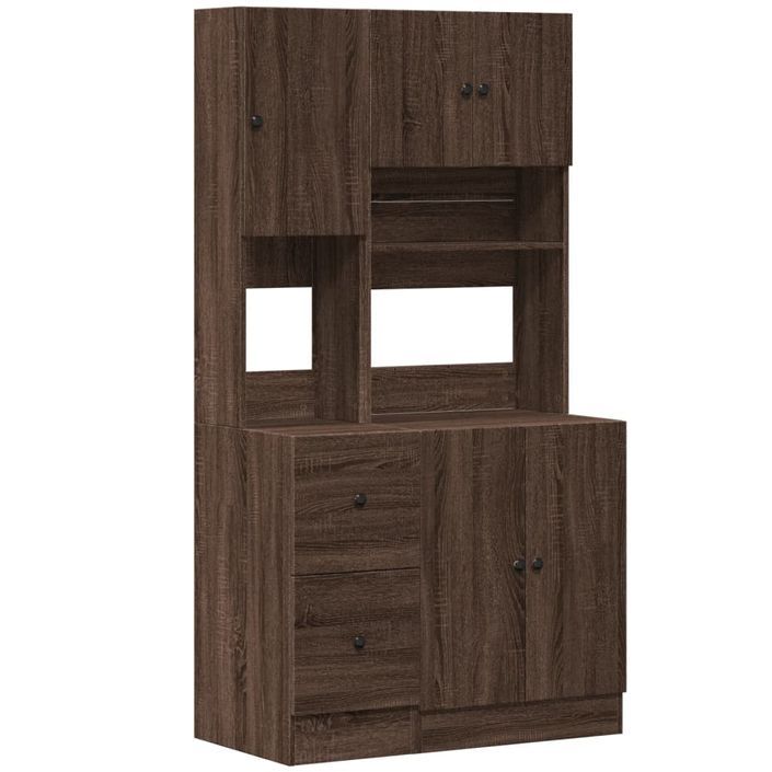 Armoire de cuisine chêne marron 95x50x180 cm bois d’ingénierie - Photo n°2